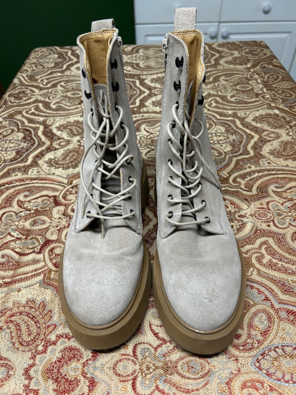 Simons lace up boots, genuine suede